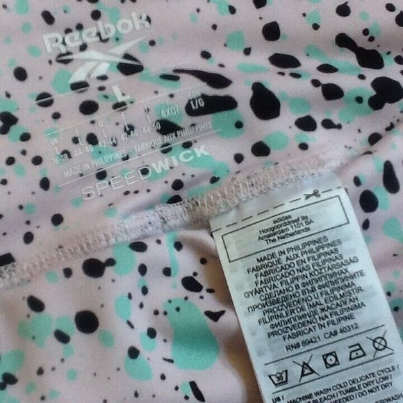 Reebok Workout-Ready Speedwick Fabric Leggings FROST BERRY PINK Women's Sz LARGE - Picture 4 of 6